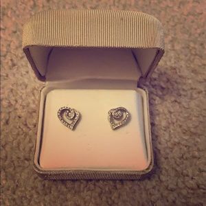 Heart shaped diamond earrings